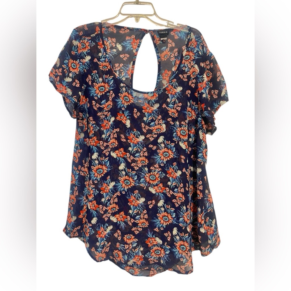 Torrid Sheer Scoop Neck Blouse Size 2